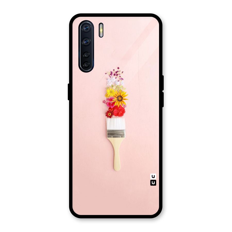 Painted Flowers Glass Back Case for Oppo F15