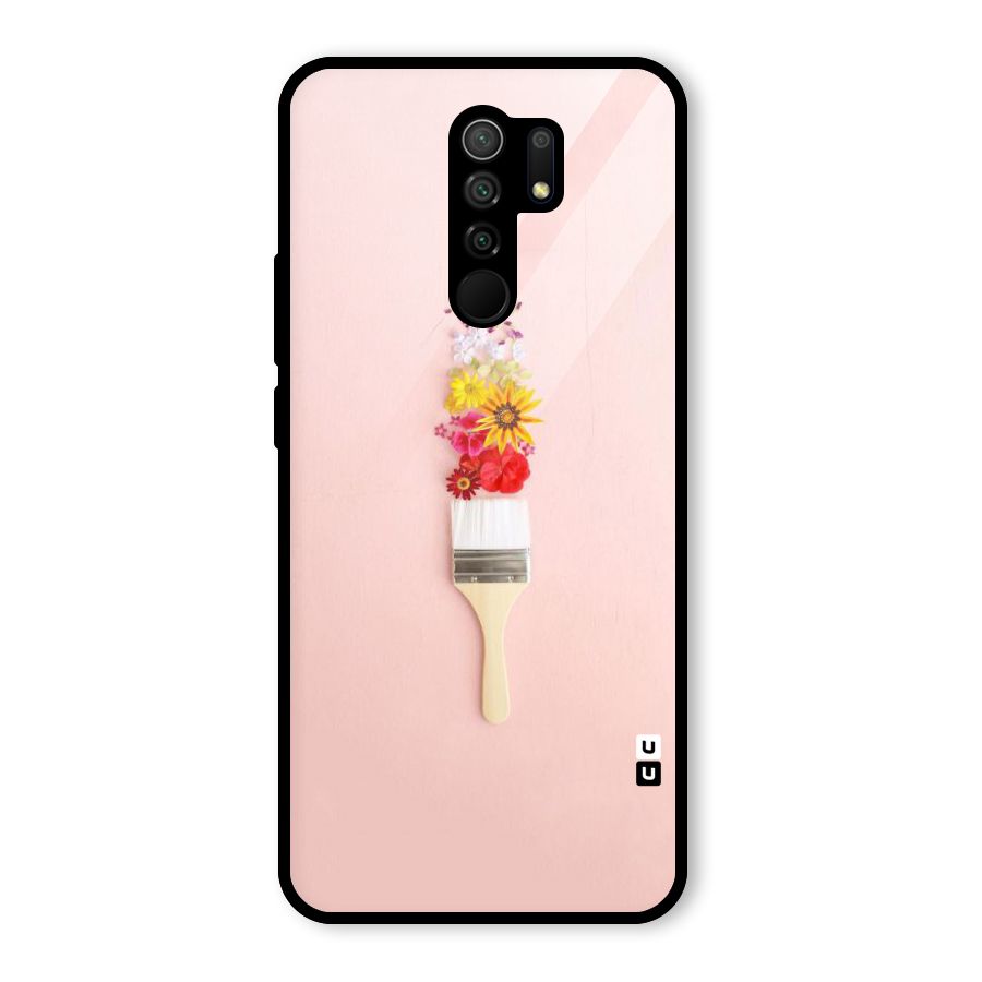 Painted Flowers Glass Back Case for Poco M2