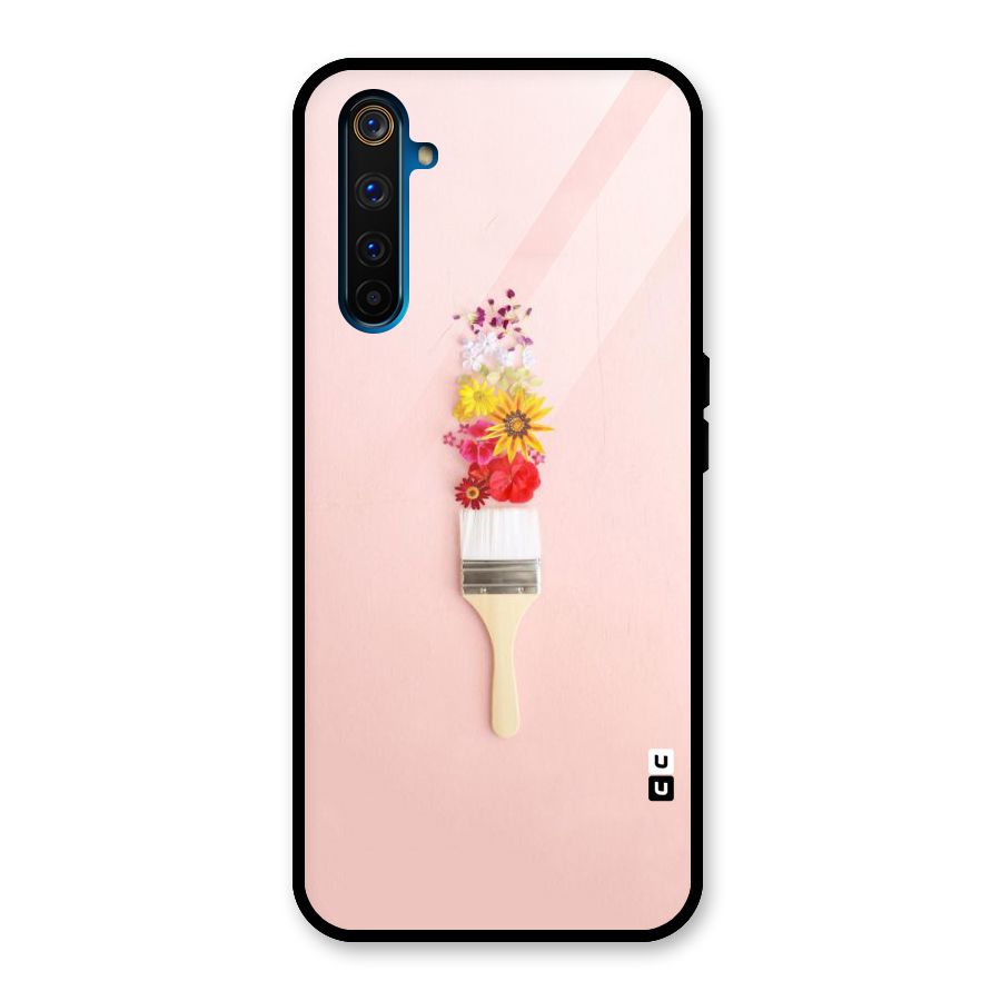 Painted Flowers Glass Back Case for Realme 6 Pro