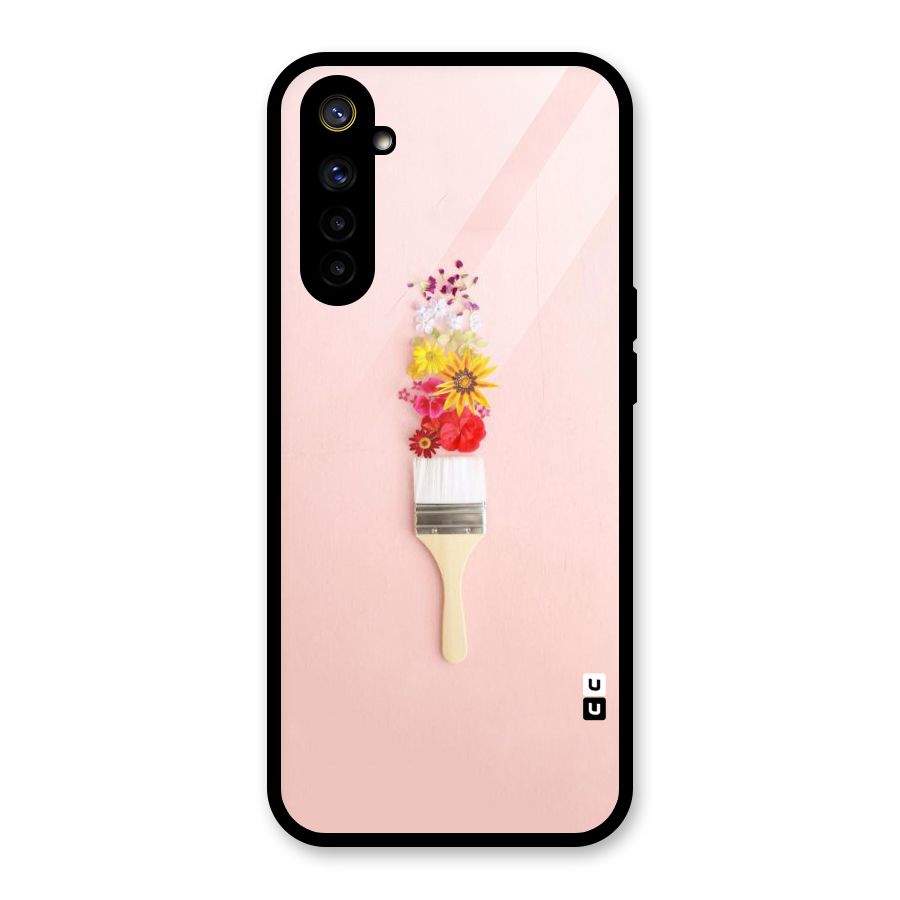 Painted Flowers Glass Back Case for Realme 6i