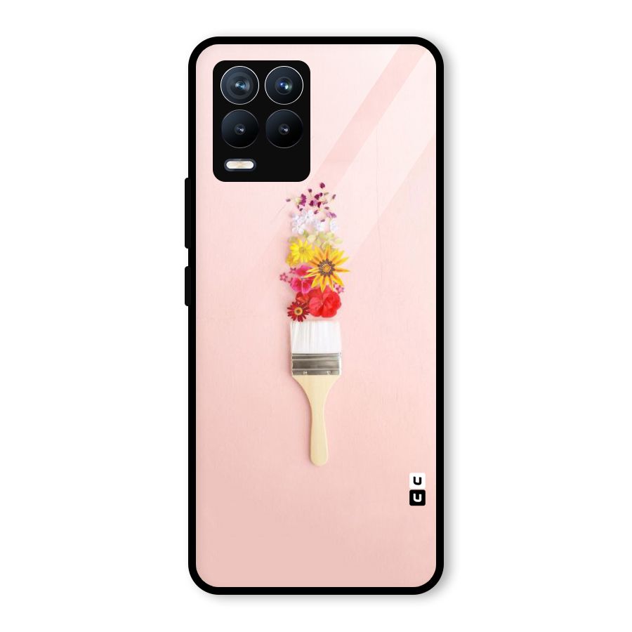 Painted Flowers Glass Back Case for Realme 8