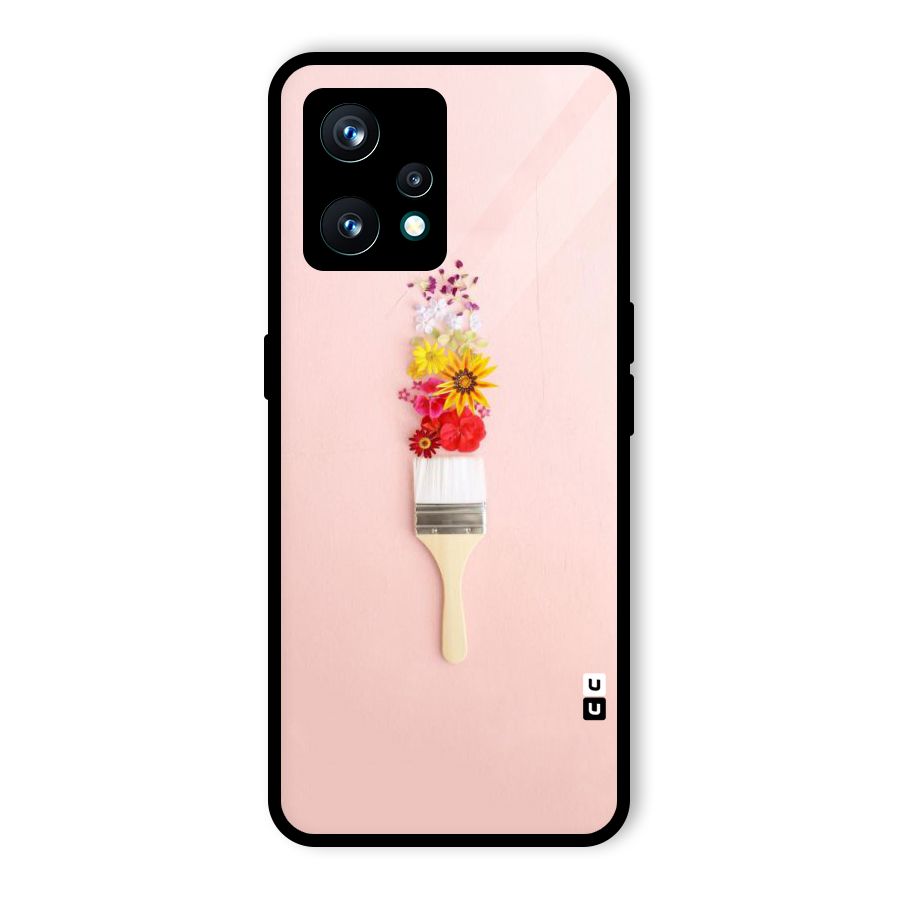 Painted Flowers Glass Back Case for Realme 9 Pro Plus 5G