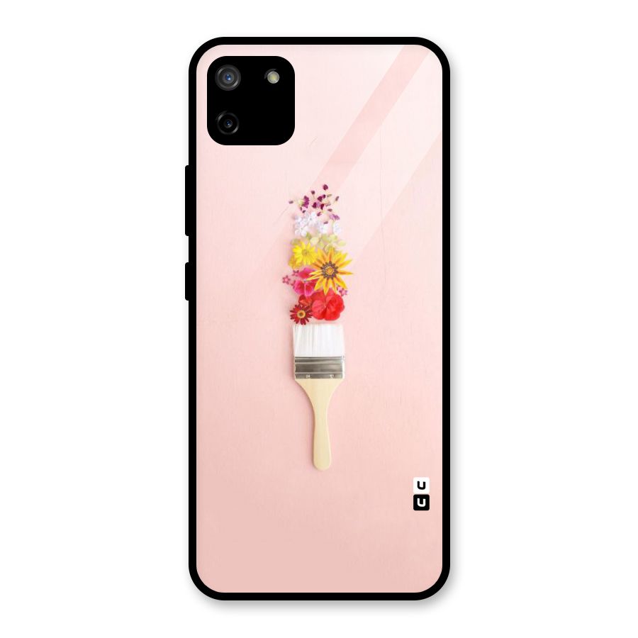 Painted Flowers Glass Back Case for Realme C11
