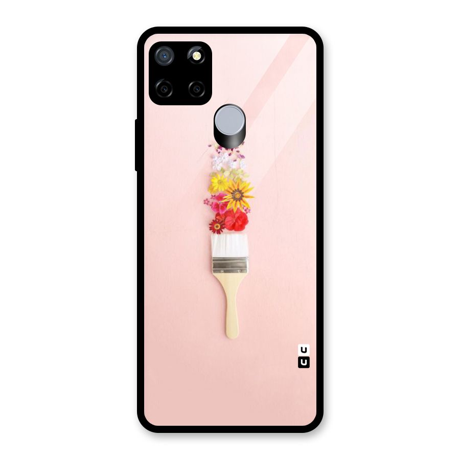 Painted Flowers Glass Back Case for Realme C15