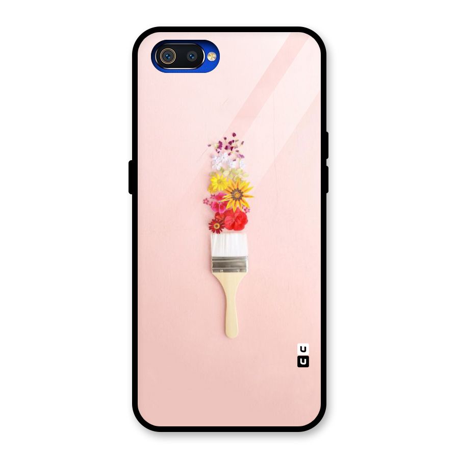 Painted Flowers Glass Back Case for Realme C2