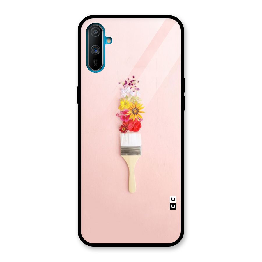 Painted Flowers Glass Back Case for Realme C3