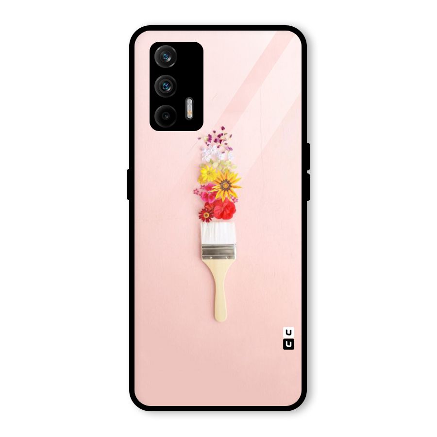 Painted Flowers Glass Back Case for Realme GT 5G