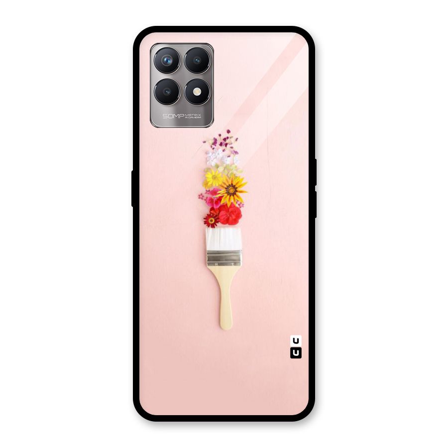 Painted Flowers Glass Back Case for Realme Narzo 50