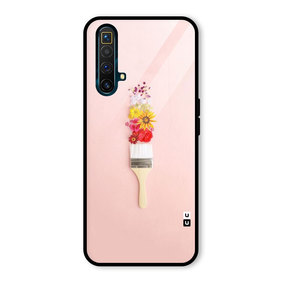 Painted Flowers Glass Back Case for Realme X3