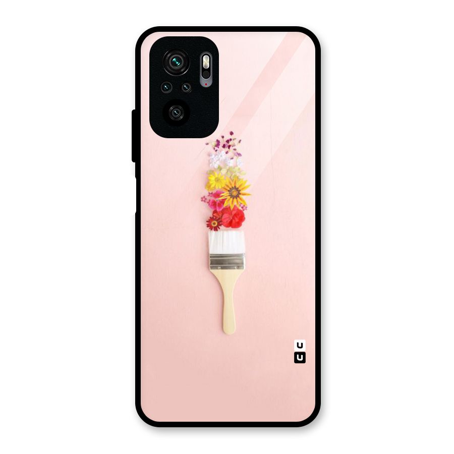 Painted Flowers Glass Back Case for Redmi Note 10S