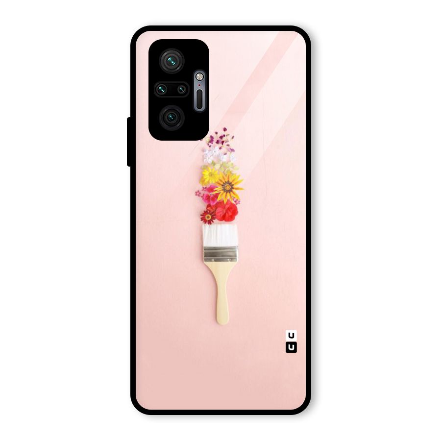 Painted Flowers Glass Back Case for Redmi Note 10 Pro