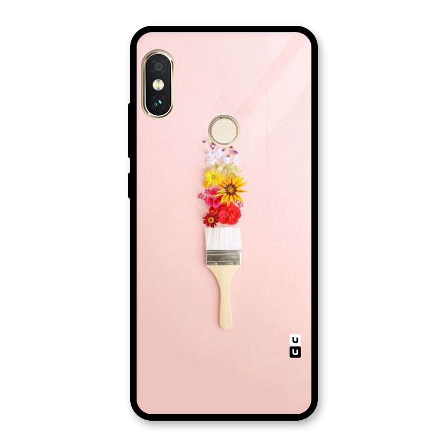 Painted Flowers Glass Back Case for Redmi Note 5 Pro