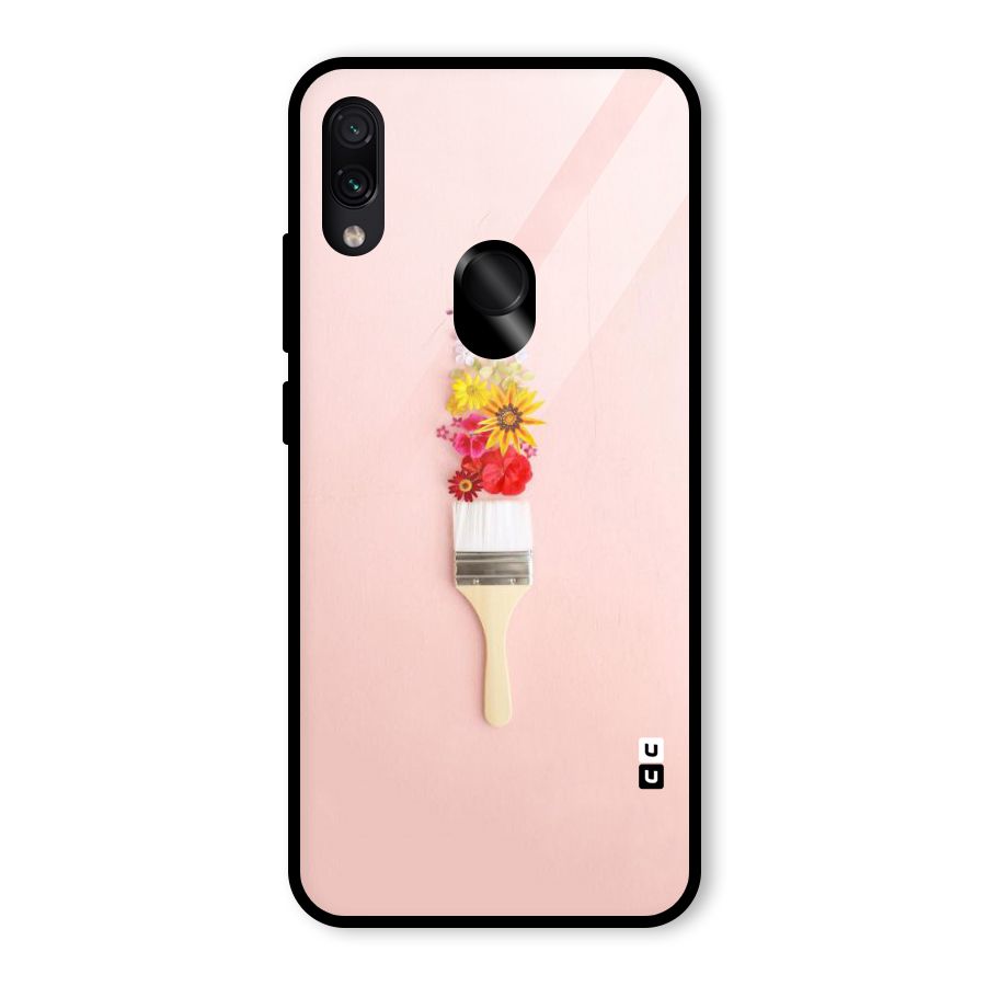 Painted Flowers Glass Back Case for Redmi Note 7S