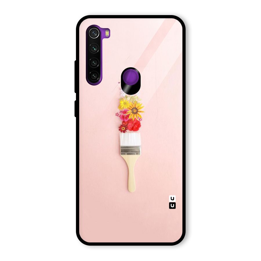 Painted Flowers Glass Back Case for Redmi Note 8