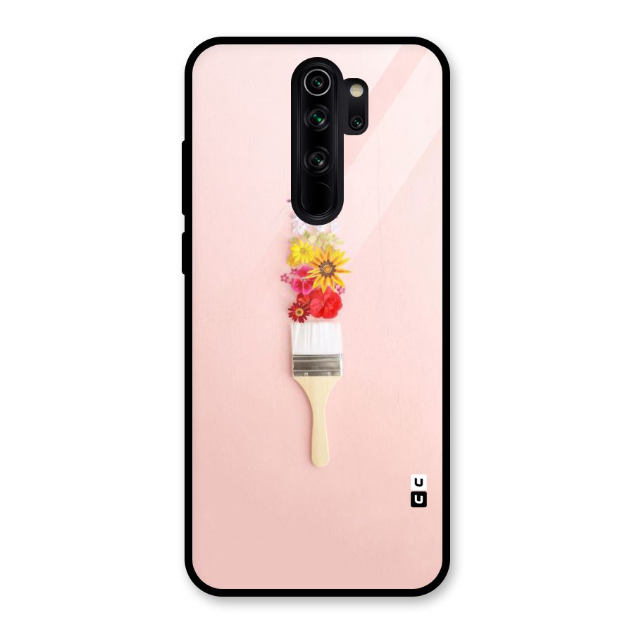Painted Flowers Glass Back Case for Redmi Note 8 Pro