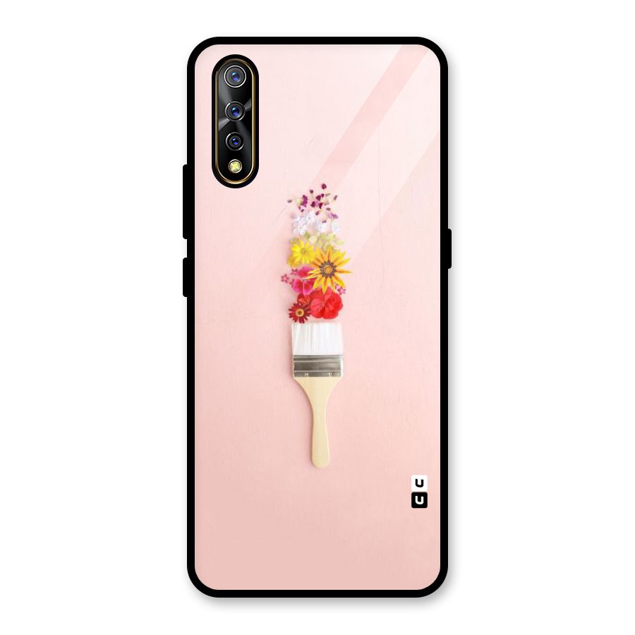 Painted Flowers Glass Back Case for Vivo S1