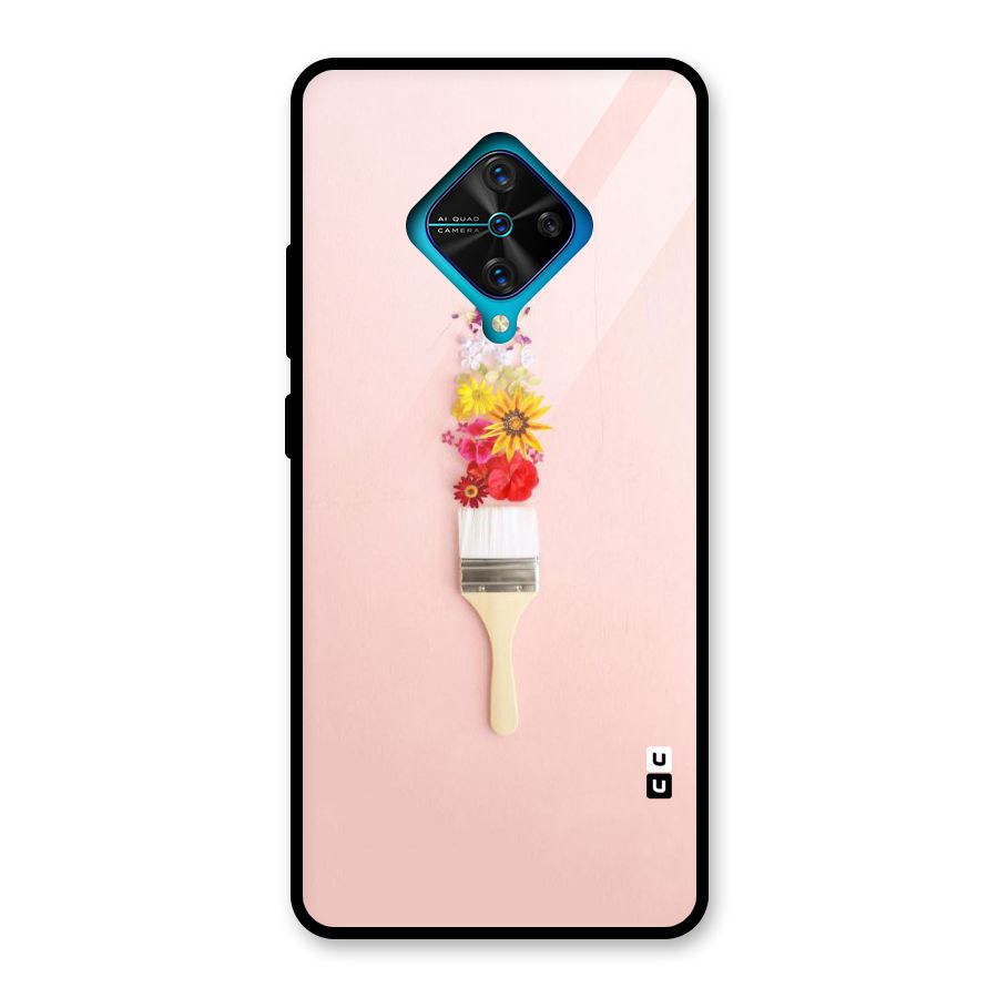 Painted Flowers Glass Back Case for Vivo S1 Pro