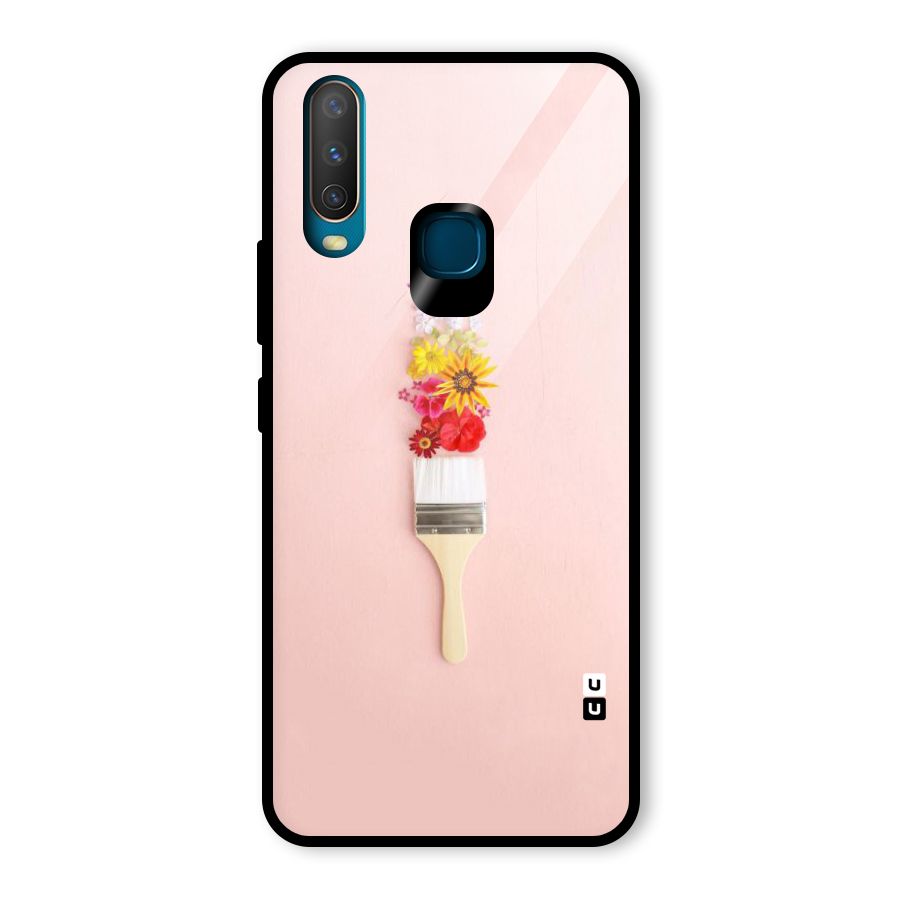 Painted Flowers Glass Back Case for Vivo U10