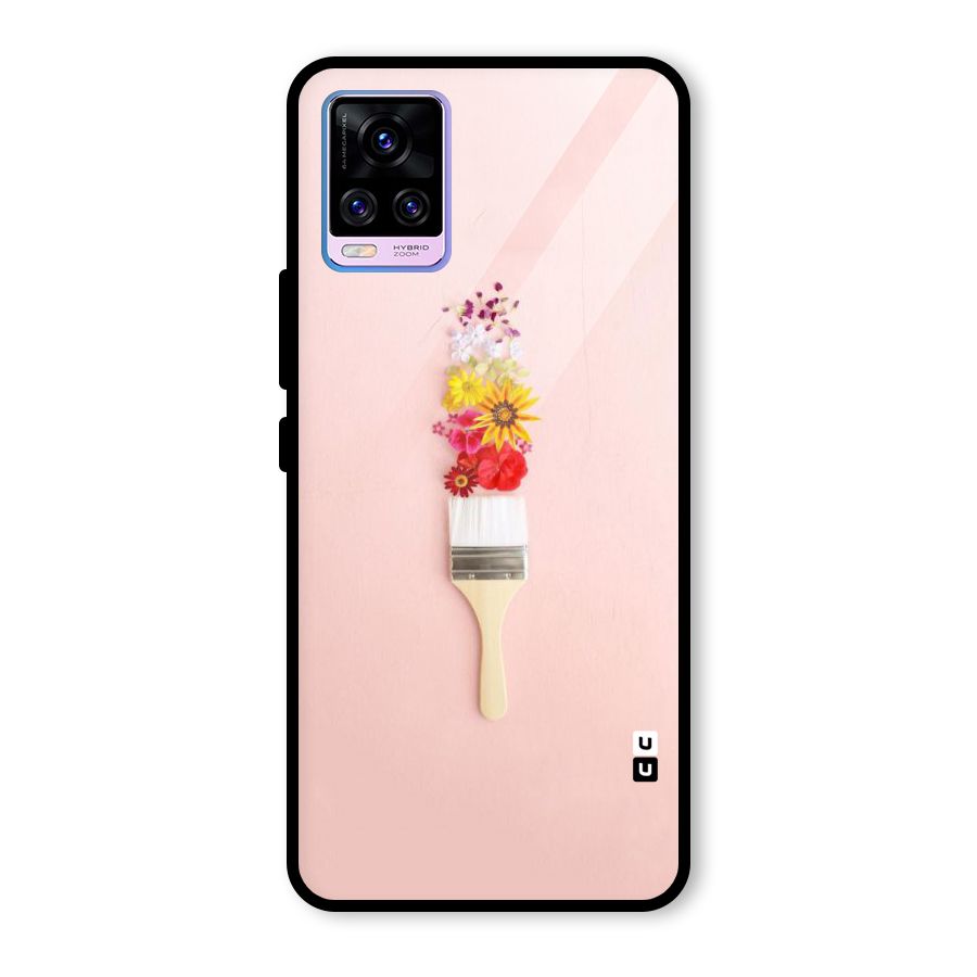 Painted Flowers Glass Back Case for Vivo V20 Pro