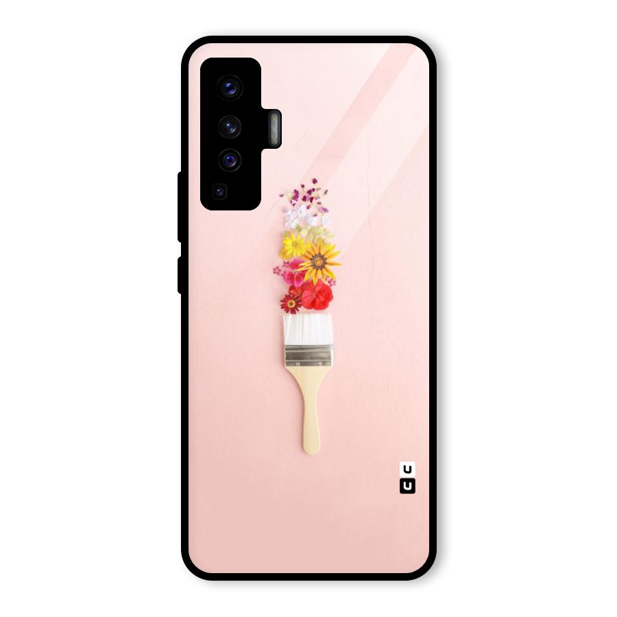 Painted Flowers Glass Back Case for Vivo X50