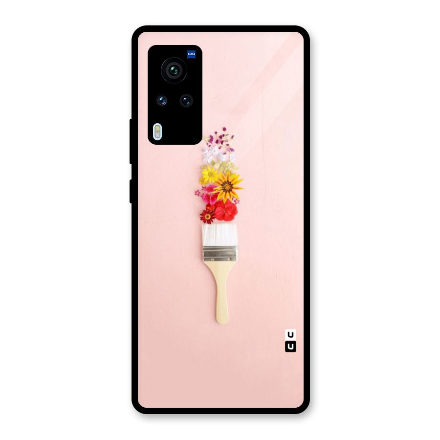 Painted Flowers Glass Back Case for Vivo X60 Pro