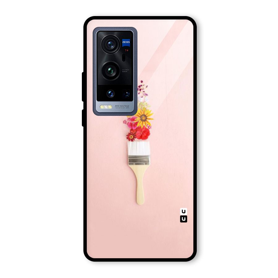 Painted Flowers Glass Back Case for Vivo X60 Pro Plus