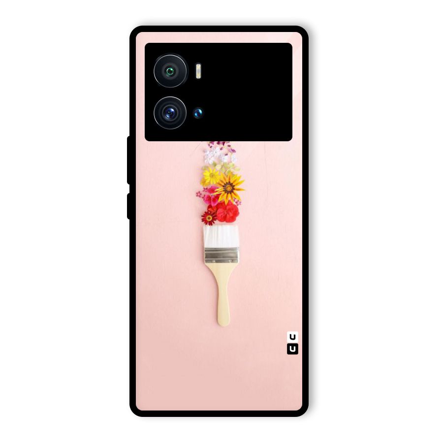 Painted Flowers Glass Back Case for Vivo iQOO 9 Pro