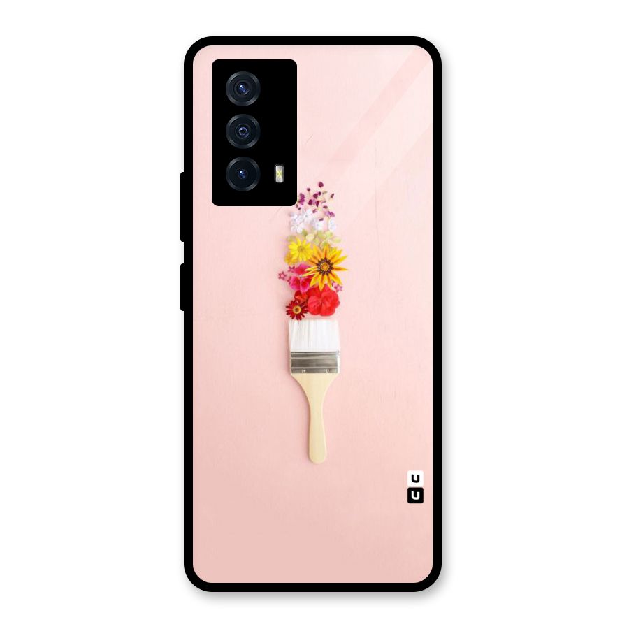 Painted Flowers Glass Back Case for Vivo iQOO Z5