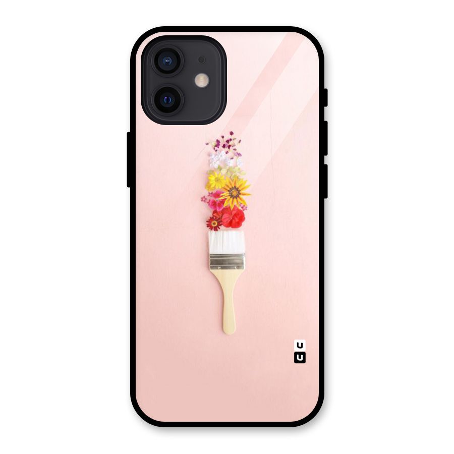 Painted Flowers Glass Back Case for iPhone 12