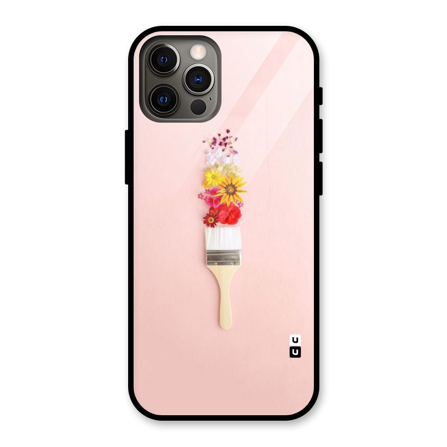 Painted Flowers Glass Back Case for iPhone 12 Pro