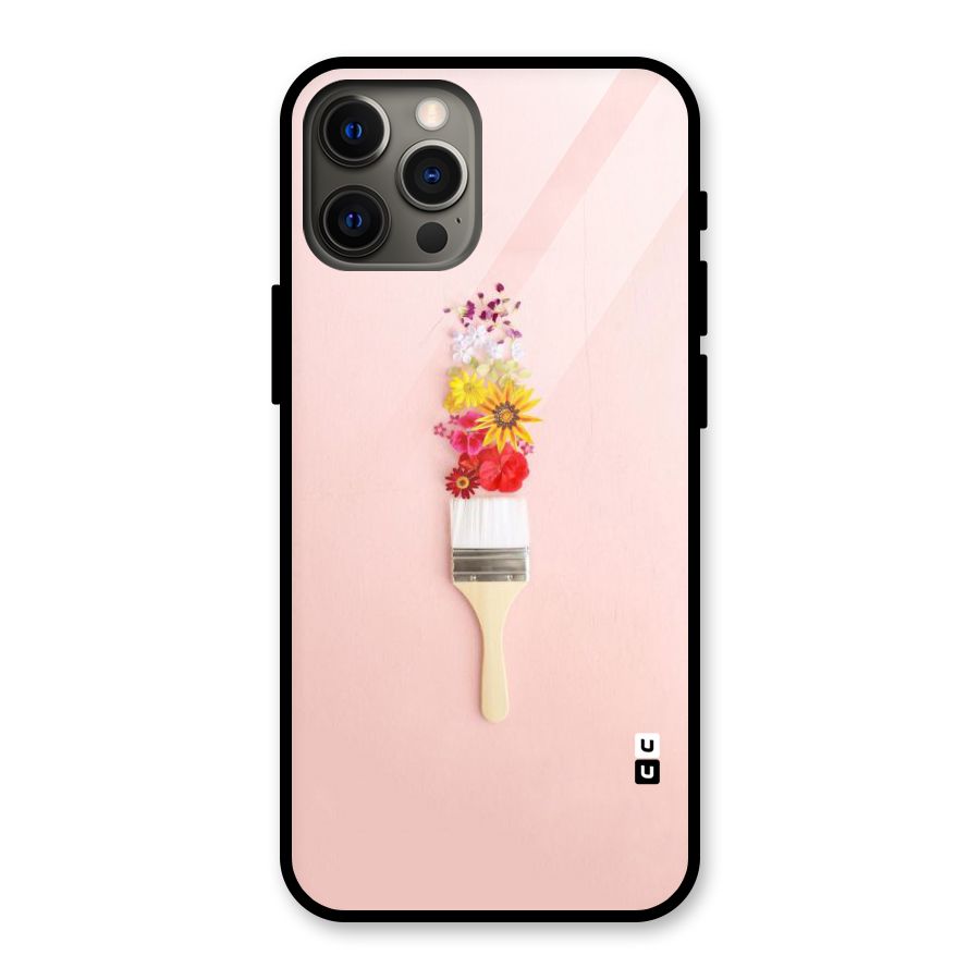 Painted Flowers Glass Back Case for iPhone 12 Pro Max