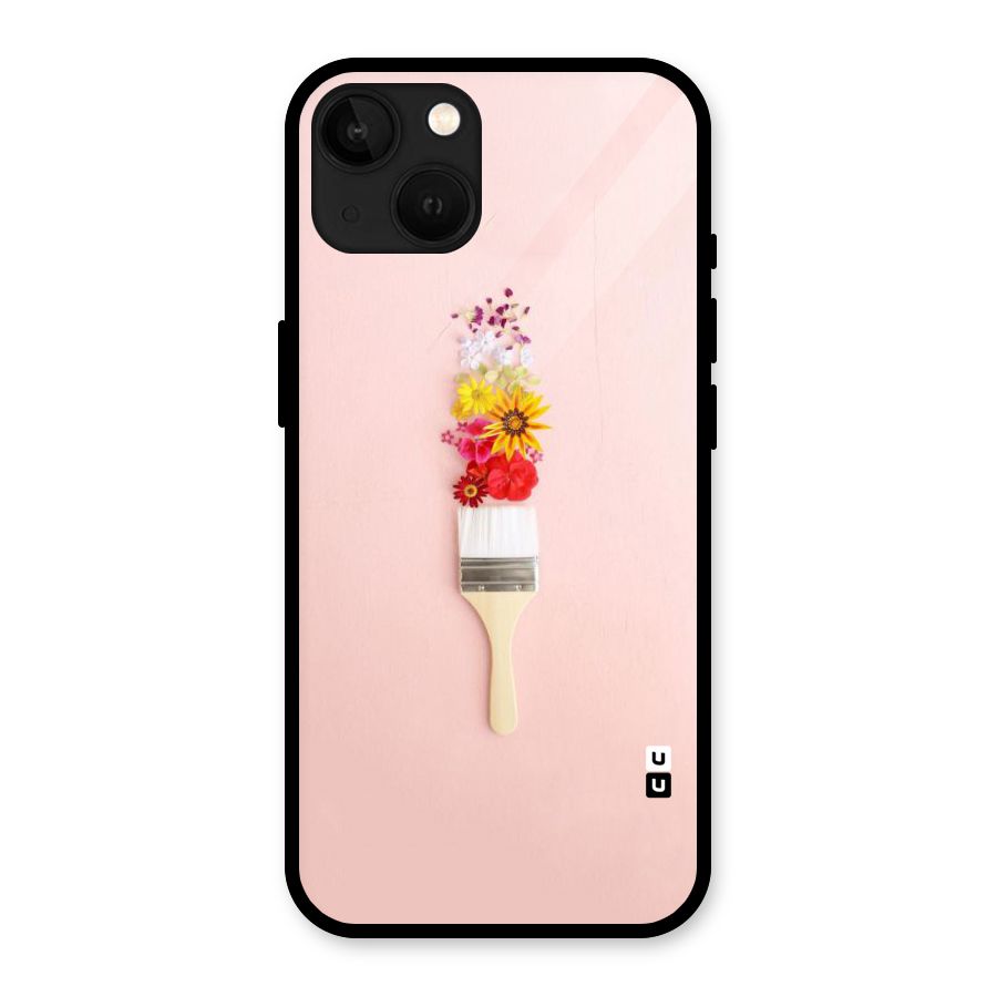 Painted Flowers Glass Back Case for iPhone 13