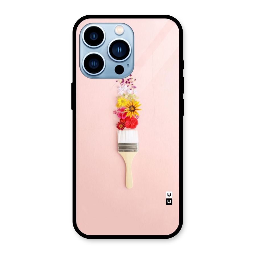Painted Flowers Glass Back Case for iPhone 13 Pro
