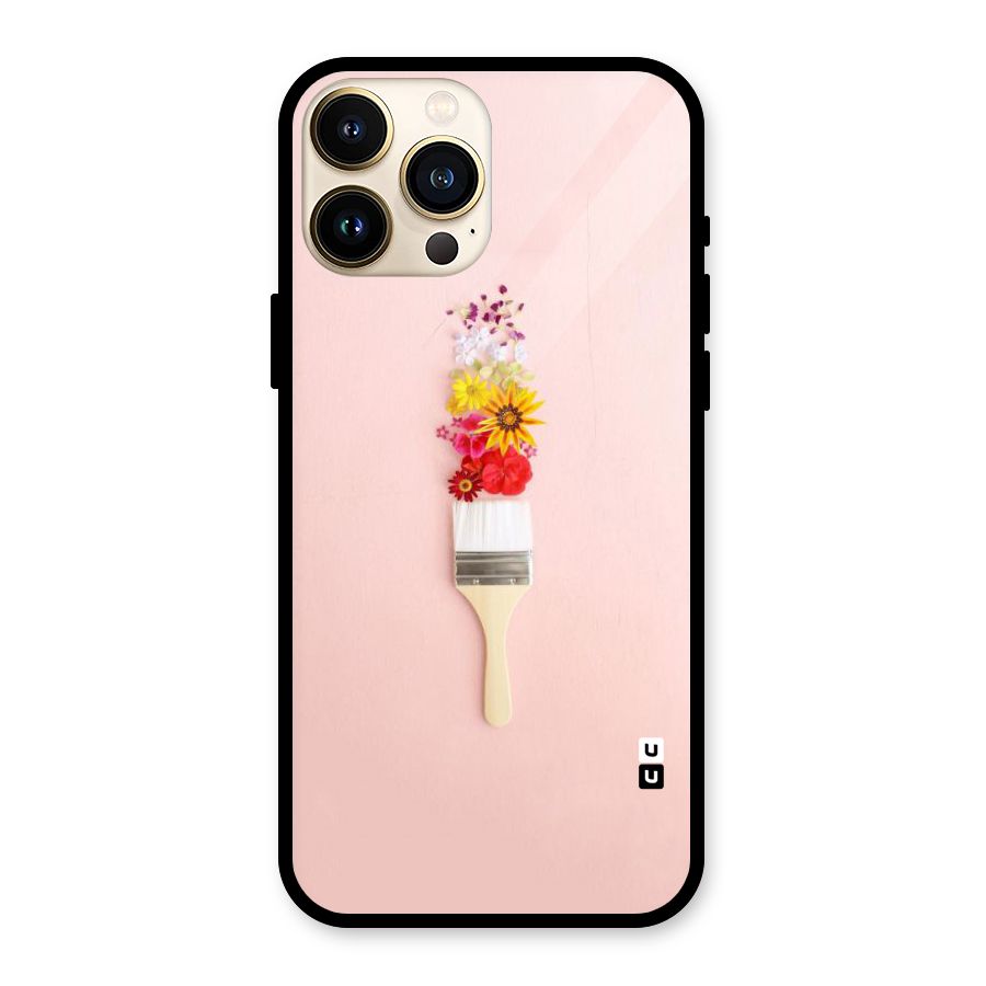 Painted Flowers Glass Back Case for iPhone 13 Pro Max