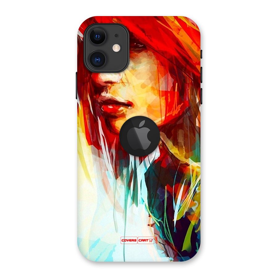 Painted Girl Back Case for iPhone 11 Logo Cut