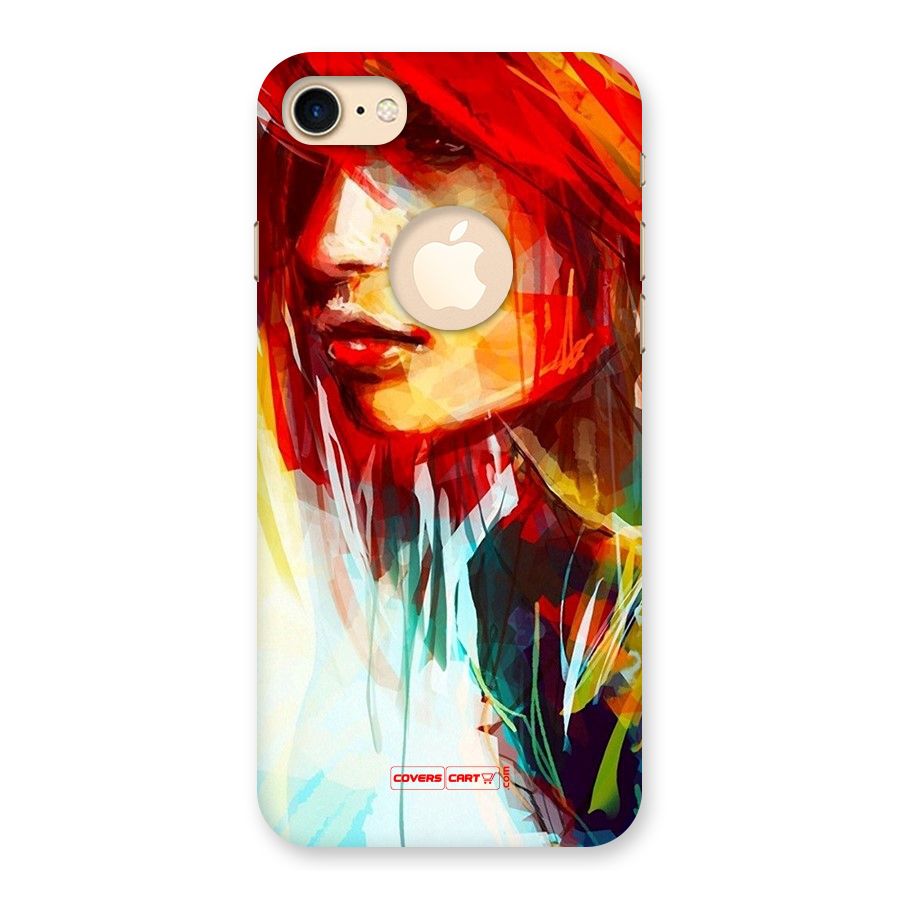 Painted Girl Back Case for iPhone 7 Logo Cut