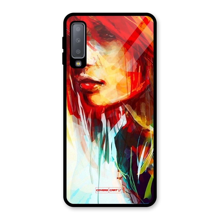 Painted Girl Glass Back Case for Galaxy A7 (2018)