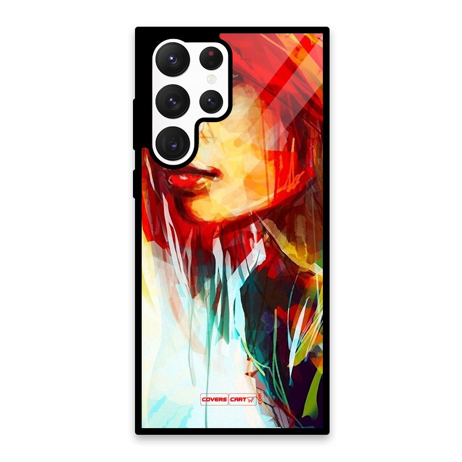 Painted Girl Glass Back Case for Galaxy S22 Ultra 5G