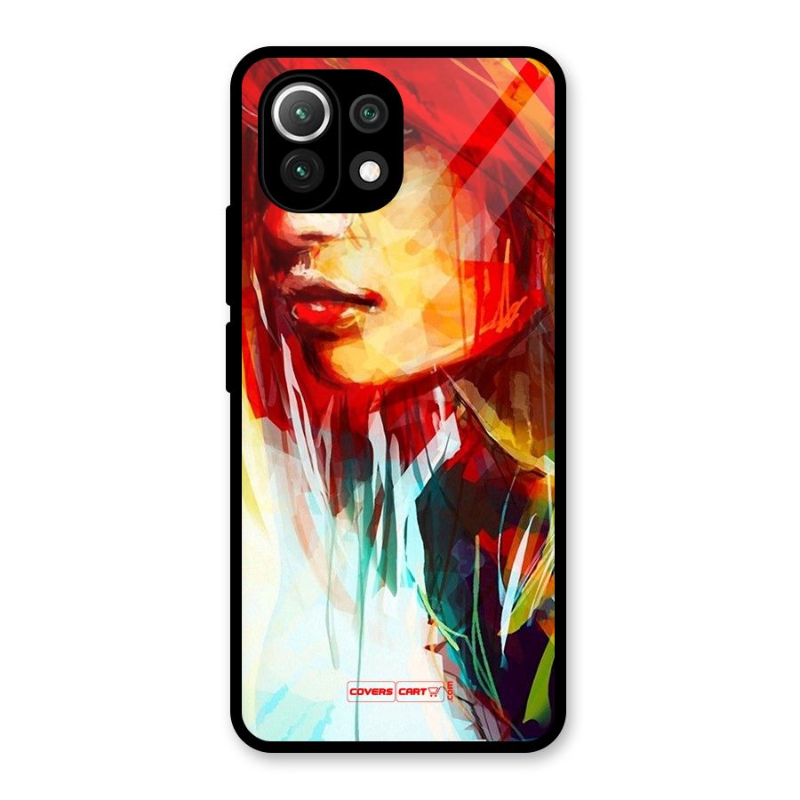 Painted Girl Glass Back Case for Mi 11 Lite