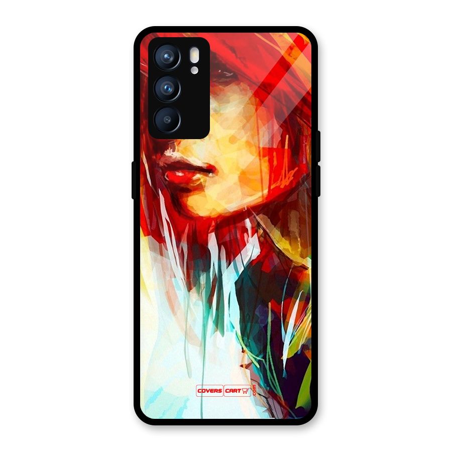 Painted Girl Glass Back Case for Oppo Reno6 5G