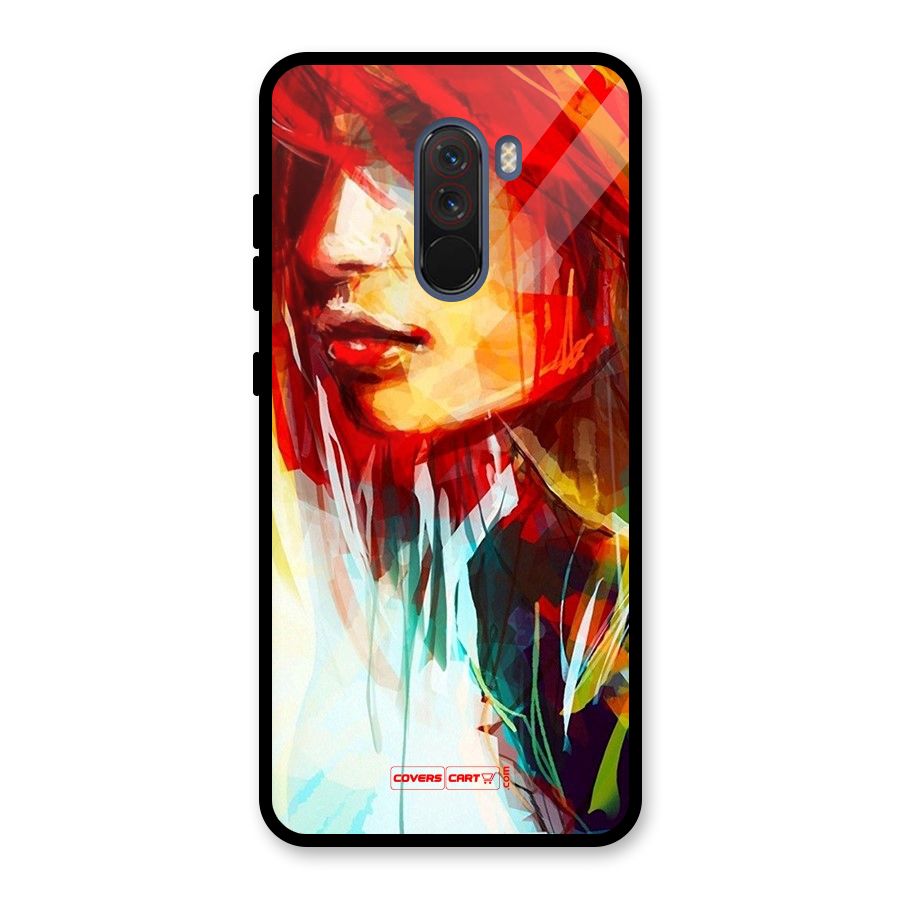 Painted Girl Glass Back Case for Poco F1
