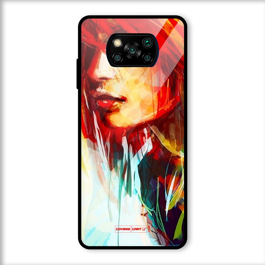 Painted Girl Glass Back Case for Poco X3