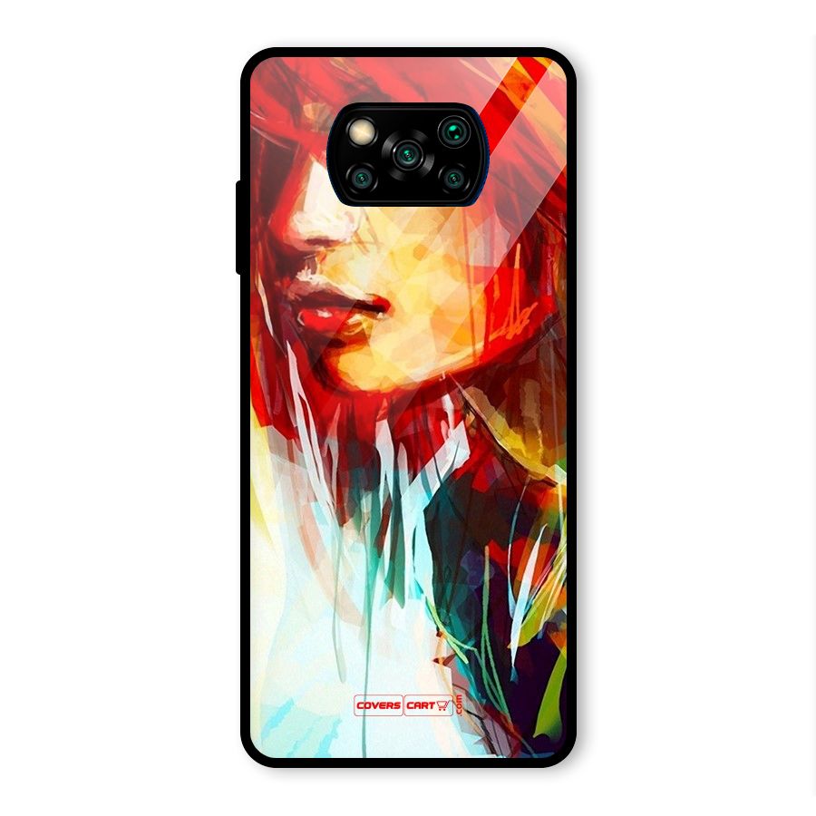 Painted Girl Glass Back Case for Poco X3 Pro