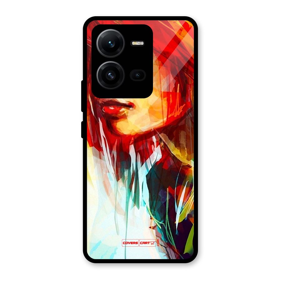Painted Girl Glass Back Case for Vivo V25