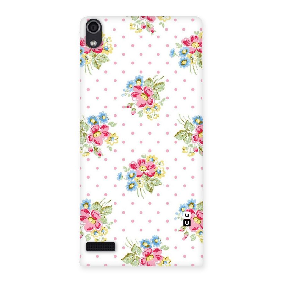 Painted Polka Floral Back Case for Ascend P6