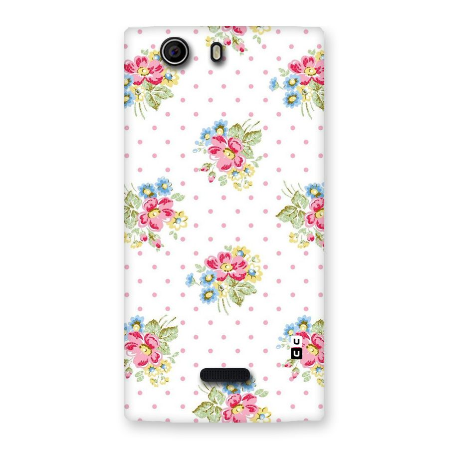 Painted Polka Floral Back Case for Canvas Nitro 2 E311