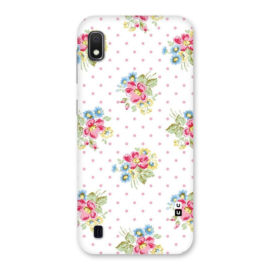 Painted Polka Floral Back Case for Galaxy A10