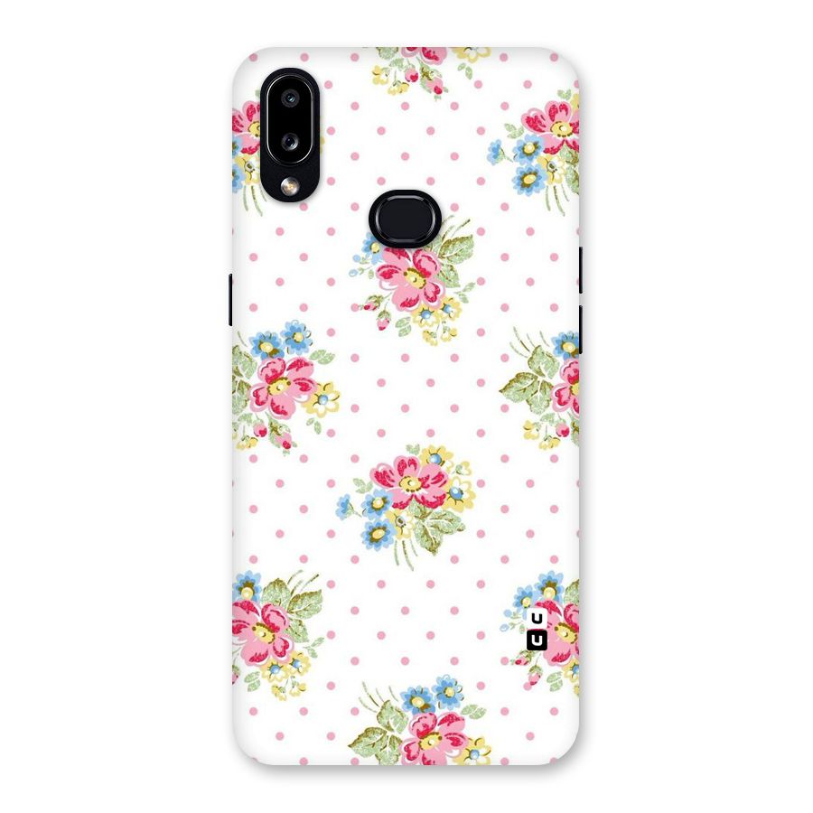 Painted Polka Floral Back Case for Galaxy A10s