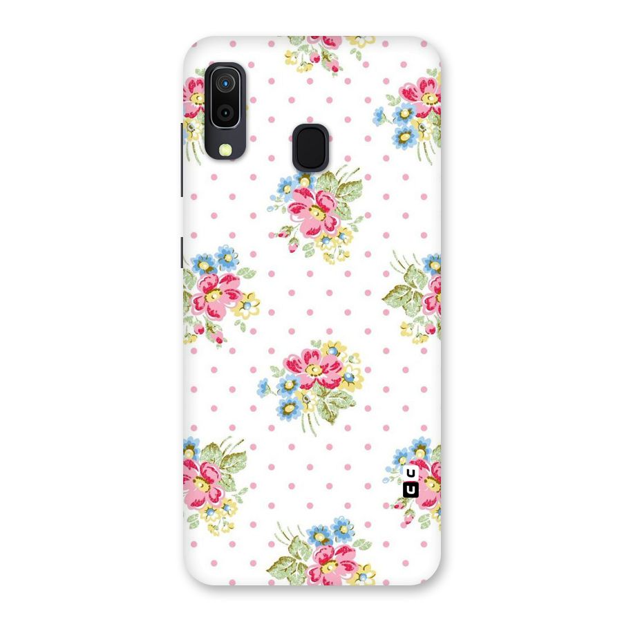 Painted Polka Floral Back Case for Galaxy A20