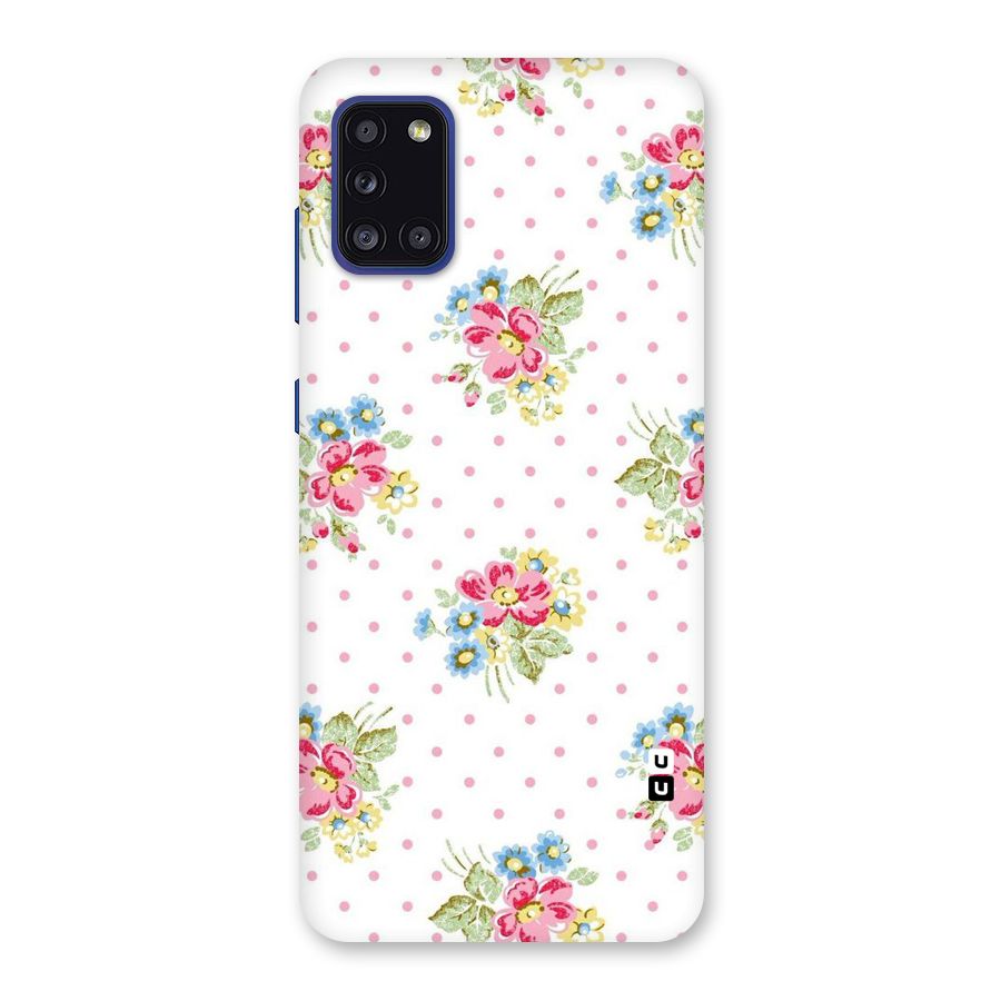 Painted Polka Floral Back Case for Galaxy A31